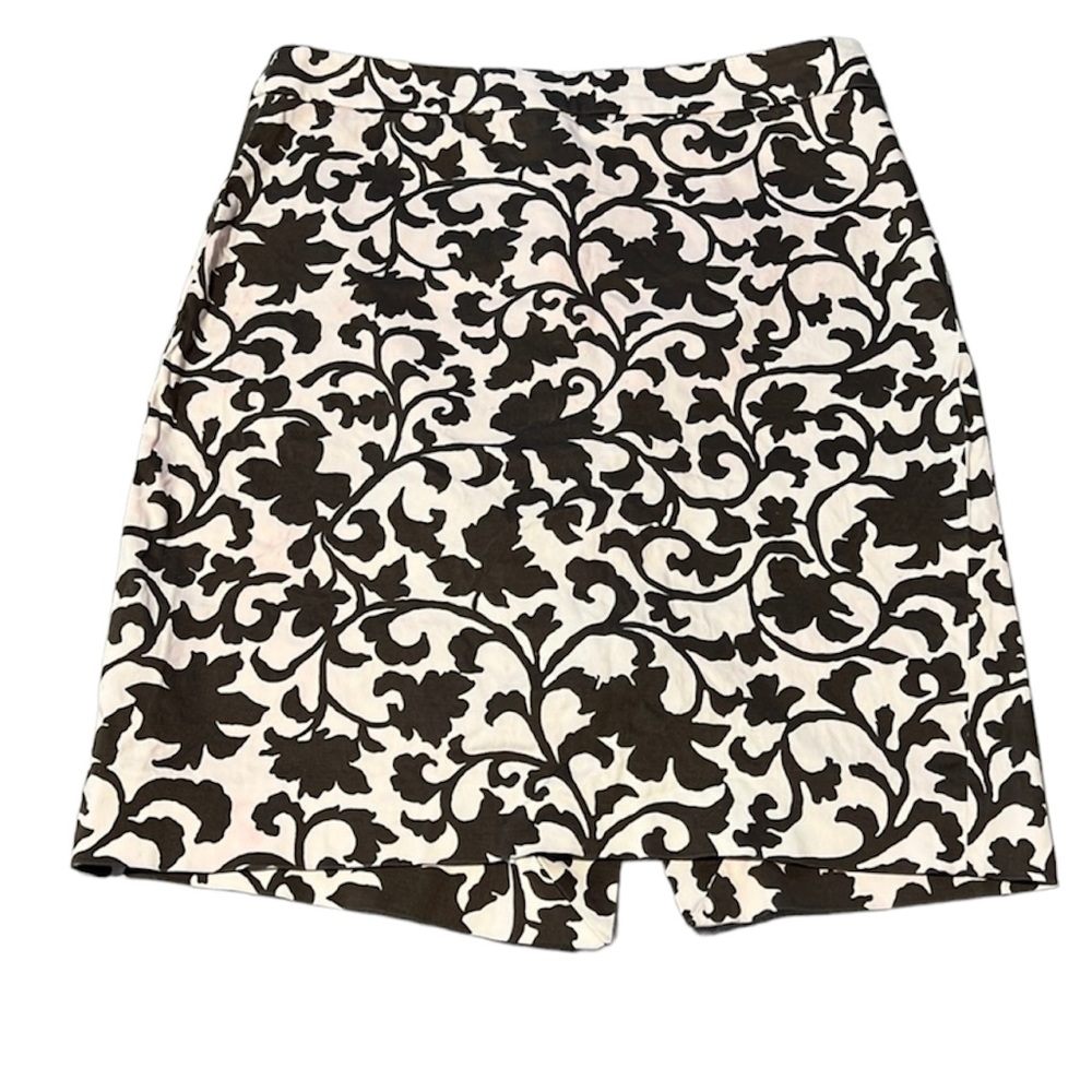 J. Crew Stretch Floral Pattern A-Line Mini Skirt With Zipper Size 6